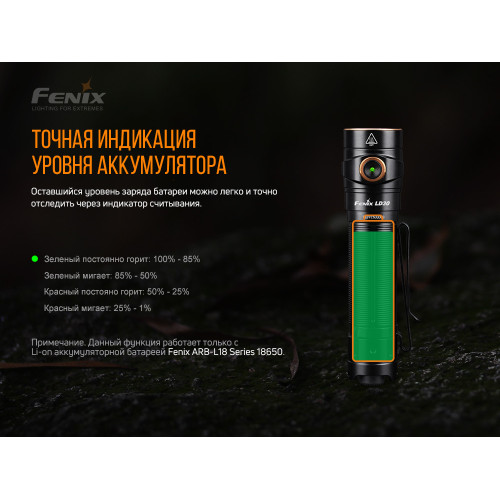 Ліхтар ручний Fenix LD30 з акумулятором (ARB-L18-3500U) Ліхтар ручний Fenix LD30 з акумулятором (ARB-L18-3500U)