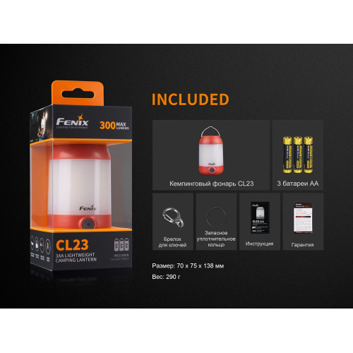 Ліхтар кемпінговий Fenix CL23 червоний