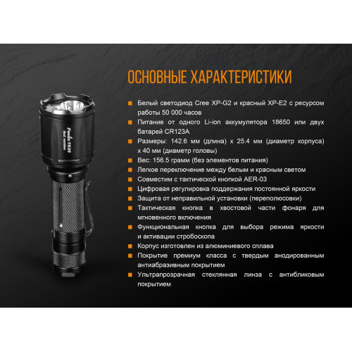 Ліхтар ручний Fenix TK25 Red