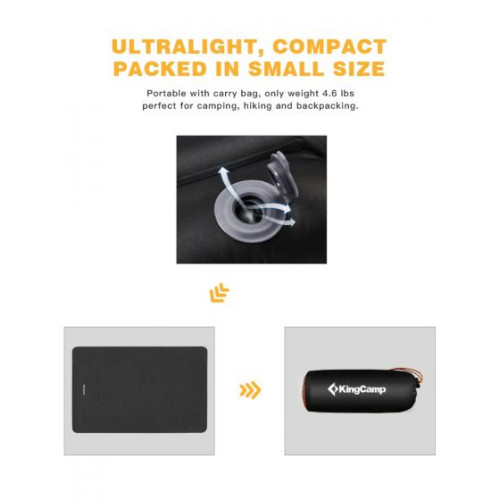 Самонадувний матрац KingCamp SUPER COMFORT DOUBLE (KM1906) BLACK