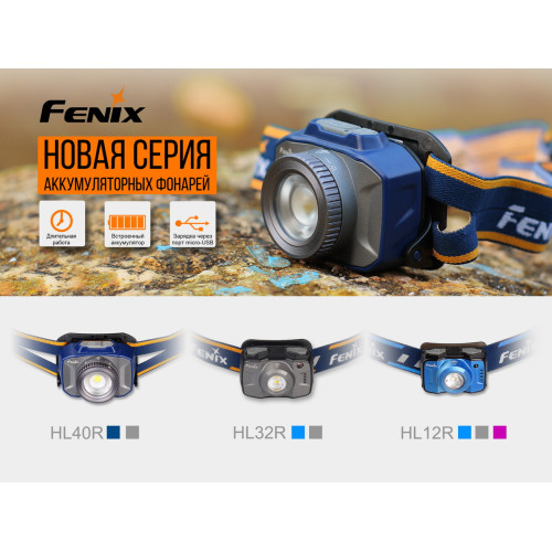 Ліхтар налобний Fenix HL32R сірий