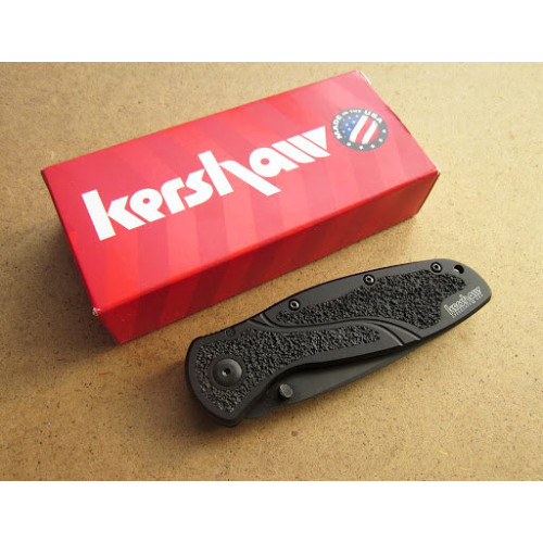 Нож KAI Kershaw Black Blur (Sandvik 14C28N, черное покрытие, подпружинен)