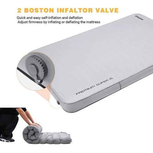 Самонадувний матрац KingCamp MON DUO 15 (KM2012) MEDIUMGREY