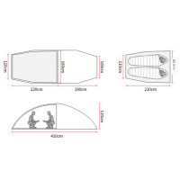 Намет двомісний 3F Ul Gear Taihang 2 210T 3 season темно-зелений Намет двомісний 3F Ul Gear Taihang 2 210T 3 season темно-зелений