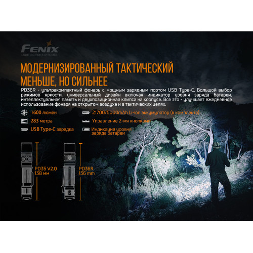 Ліхтар ручний Fenix PD36R Ліхтар ручний Fenix PD36R