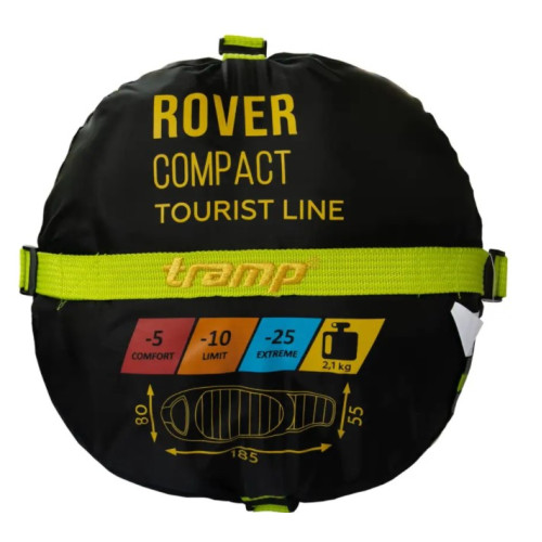 Спальный мешок Tramp Rover Compact кокон левый оливковый/серый 185/80-55 TRS-050С