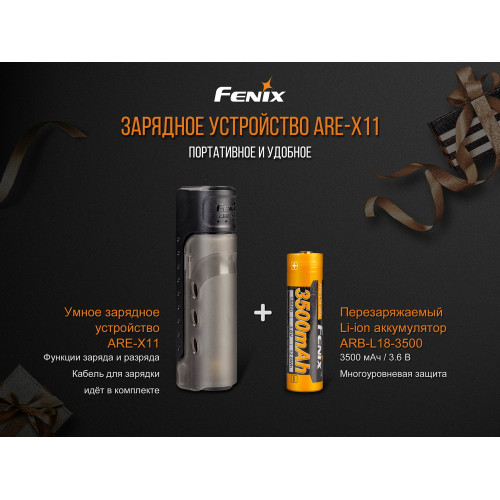 Зарядний пристрій Fenix ARE-X11set + акумулятором Fenix 3500 mAh
