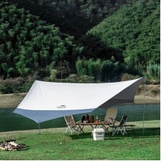 Тент для кемпінгу Naturehike Hexagon NH16T013-S, 150D / Silver Coated, 520*460 см, сіро-блакитний (з двома стійками)