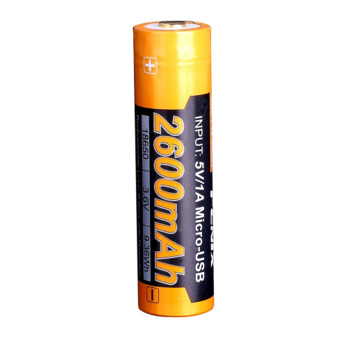 Акумулятор 18650 Fenix 2600 mAh ARB-L18-2600U micro usb зарядка