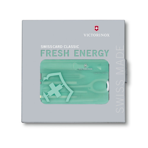 Складной нож Victorinox SWISSCARD Fresh Energy SE 82х54х4мм/10функ/голуб /ножн/ручка