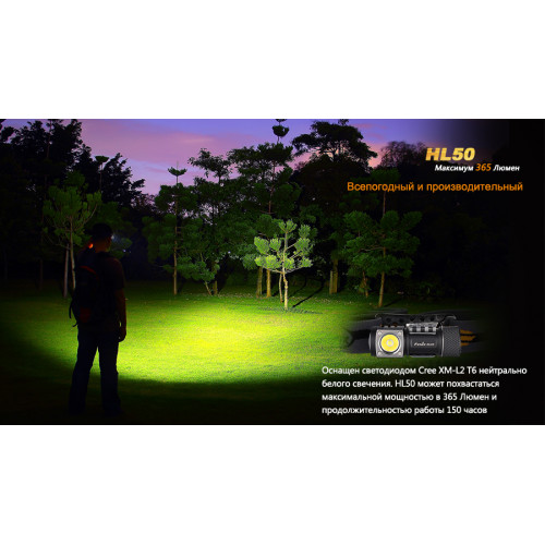 Ліхтар налобний Fenix HL50 XM-L2 T6 Ліхтар налобний Fenix HL50 XM-L2 T6