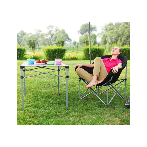 Шезлонг KingCamp Heavy duty steel folding chair (KC3976) Black / grey