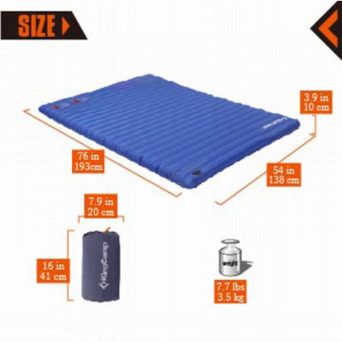 Надувний килимок KingCamp PUMP AIRBED DOUBLE (KM3589) BLUE