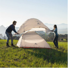 Намет надлегкий одномісний з футпринтом Naturehike Cloud Up 1 Updated NH18T010-T, 20D, сіро-червоний