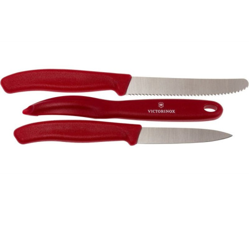 Набор кухонный Victorinox SwissClassic Paring Set 3шт с красной ручкой (Vx67111.31)