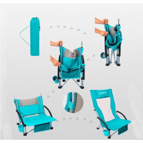 Крісло KingCamp High backed beach chair (KC1901) CYAN Крісло KingCamp High backed beach chair (KC1901) CYAN