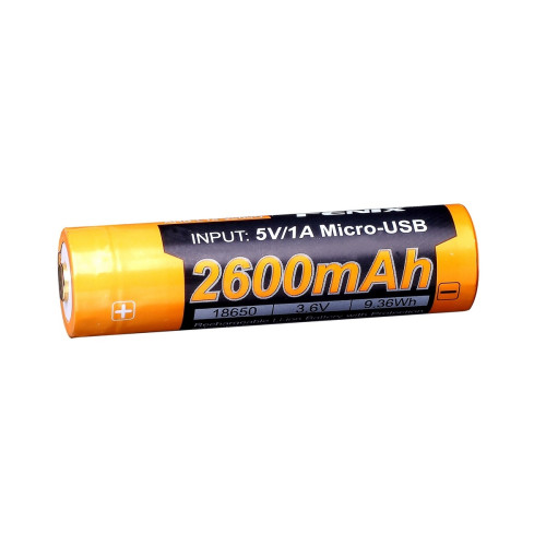 Акумулятор 18650 Fenix 2600 mAh ARB-L18-2600U micro usb зарядка