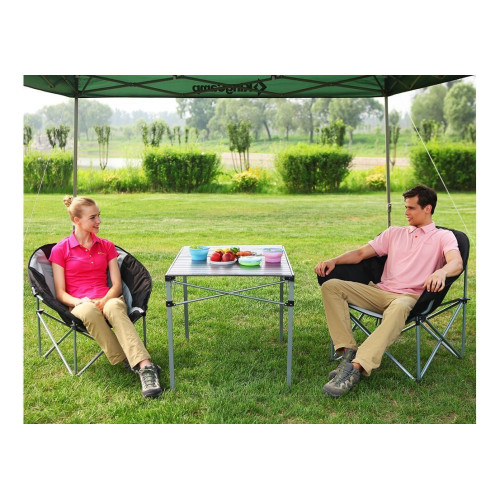 Шезлонг KingCamp Heavy duty steel folding chair (KC3976) Black / grey