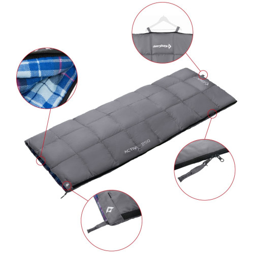 Спальний мішок KingCamp Active 250 (KS3103) Left Grey