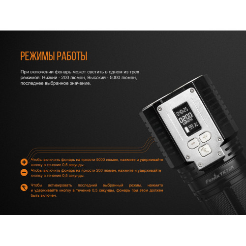 Ліхтар ручний Fenix TK72R 3 Cree XHP70