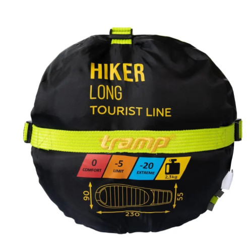 Спальный мешок Tramp Hiker Long кокон левый оливковый/серый 230/90-55 TRS-051L