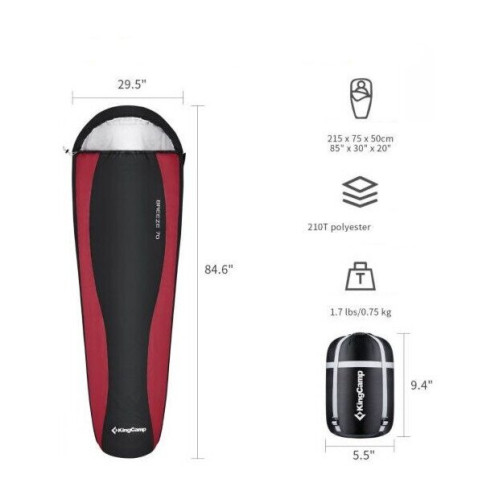 Спальний мішок KingCamp BREEZE 70 (KS2020) L BLACK
