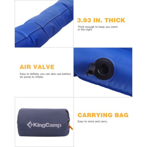Надувний килимок KingCamp PUMP AIRBED SINGLE (KM3588) BLUE
