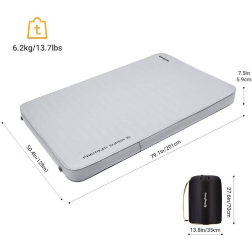 Самонадувний матрац KingCamp MON DUO 15 (KM2012) MEDIUMGREY