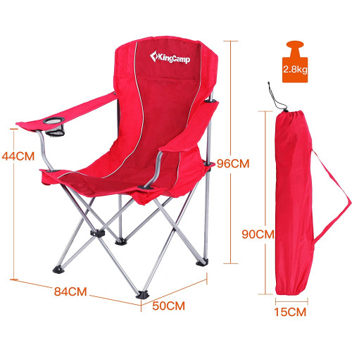 Шезлонг KingCamp Arms Chairin Steel (KC3818) Red