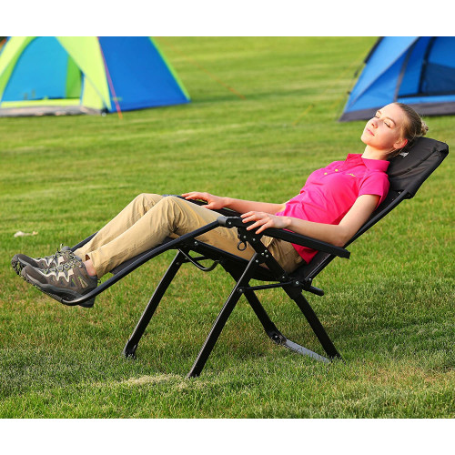 Шезлонг KingCamp Deckchair Enlarged Style (KC3903) Black