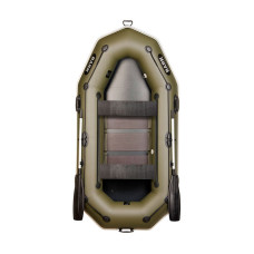 Лодка Bark В-260РD двухместная, гребная, привальный брус, 4 ручки, передвижные сиденья, реечный настил