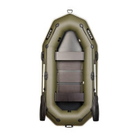 Лодка Bark В-260РK двухместная, гребная, привальный брус, 4 ручки, фикс.сиденья, слань-книжка