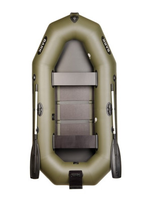 Лодка Bark B-260N двухместная, гребная, фикс.сиденья, реечный настил, навесной транец