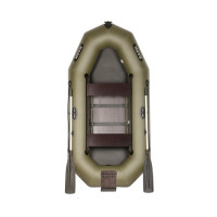 Лодка Bark B-260ND двухместная, гребная, передвижные сиденья, реечный настил, навесной транец