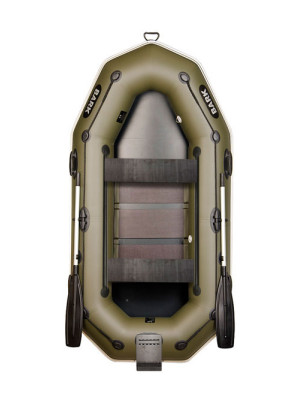 Лодка Bark B-260NP двухместная, гребная, привальный брус, 4 ручки, фикс.сиденья, реечный настил, навесной транец