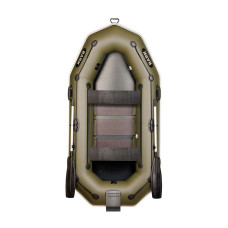 Лодка Bark B-260NPK двухместная, гребная, привальный брус, 4 ручки, фикс.сиденья, навесной транец, слань-книжка