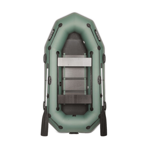 Лодка Bark B-270PDK двухместная, гребная, привальный брус, 4 ручки, передвижные сиденья, слань-книжка