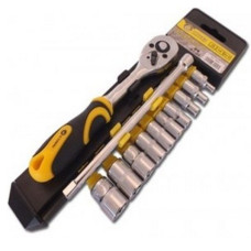 (70000) Набор насадок торцевых (4-13мм) с трещоткой 1/4" 12 ед.AT-1214