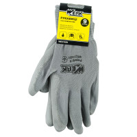 (WE2145H) Рукавички трикотажнi ПЕ, сірий колiр, ПУ покр. 9р. WERK з підв.