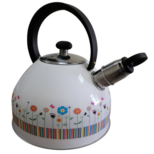 GT-1402-25/1 ЧАЙНИК ЗІ СВИСТКОМ GUSTO (квіти) , 2,5 л