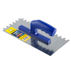 (37046) Гладилка з нерж.покр.пласт. ручка 130x280 мм зуб 10х10мм Сталь