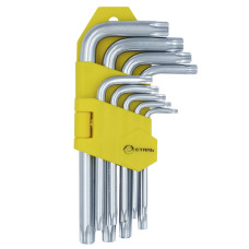 (48104) Набір Г-подібних ключів TORX з отвором СТАЛЬ NEW