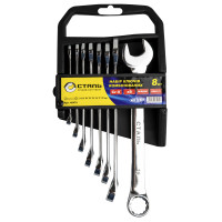 (48474) Набiр ключiв комбiнованих 8 шт. Cr-V дзеркальне покриття СТАЛЬ