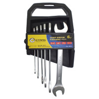 (48038)Набор ключей ріжкових- CRV 6 шт. сатін, пласт упак СТАЛЬ