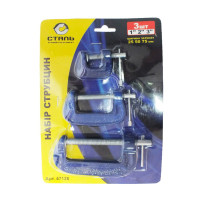 (47126) Набір струбцин столярних тип G (25мм 50мм 75мм), 3 шт. (СТАЛЬ)