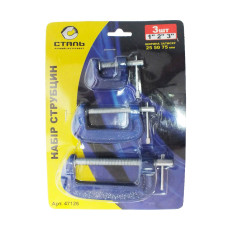 (47126) Набір струбцин столярних тип G (25мм 50мм 75мм), 3 шт. (СТАЛЬ)