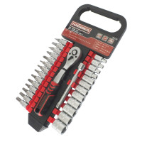 (70110) Набір головок та насадок торцевих з тр. 1/4", 28од. HAISSER (70110) Набір головок та насадок торцевих з тр. 1/4", 28од. HAISSER