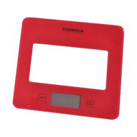 ВЕСЫ (ДЛЯ КУХНИ) - KES-1S (красные, квадрат., макс-5кг) (GRUNHELM)