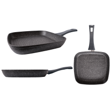 Сковорода гриль GUSTO GT-2304-28 покрытие Marble 280х41 мм