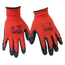 (WE2110) Рукавички ПЕ червоні, з чорним латексним покриттям р.10 WERK тимчасовий